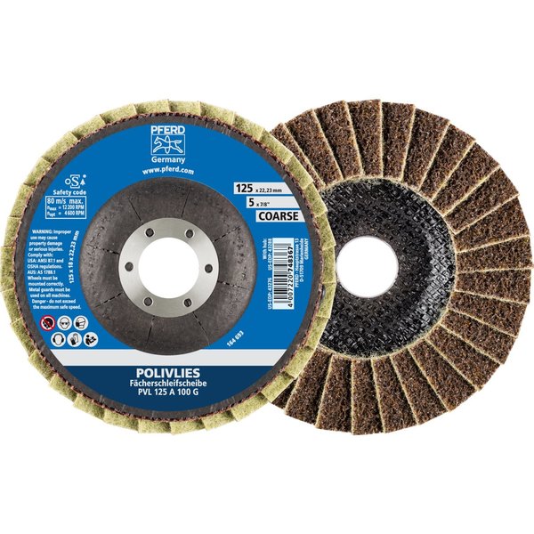 Pferd 5" POLIVLIES® Non-Woven Flap Disc - 7/8" Arbor Hole - Coarse Grade 43276